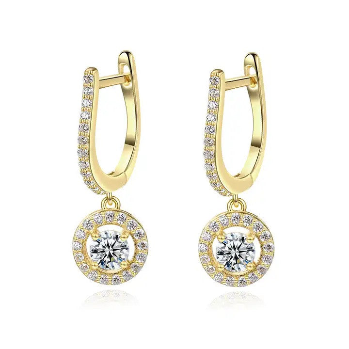 Cercei Argint 925 CU Zirconiu Model Lacrima Placat Aur