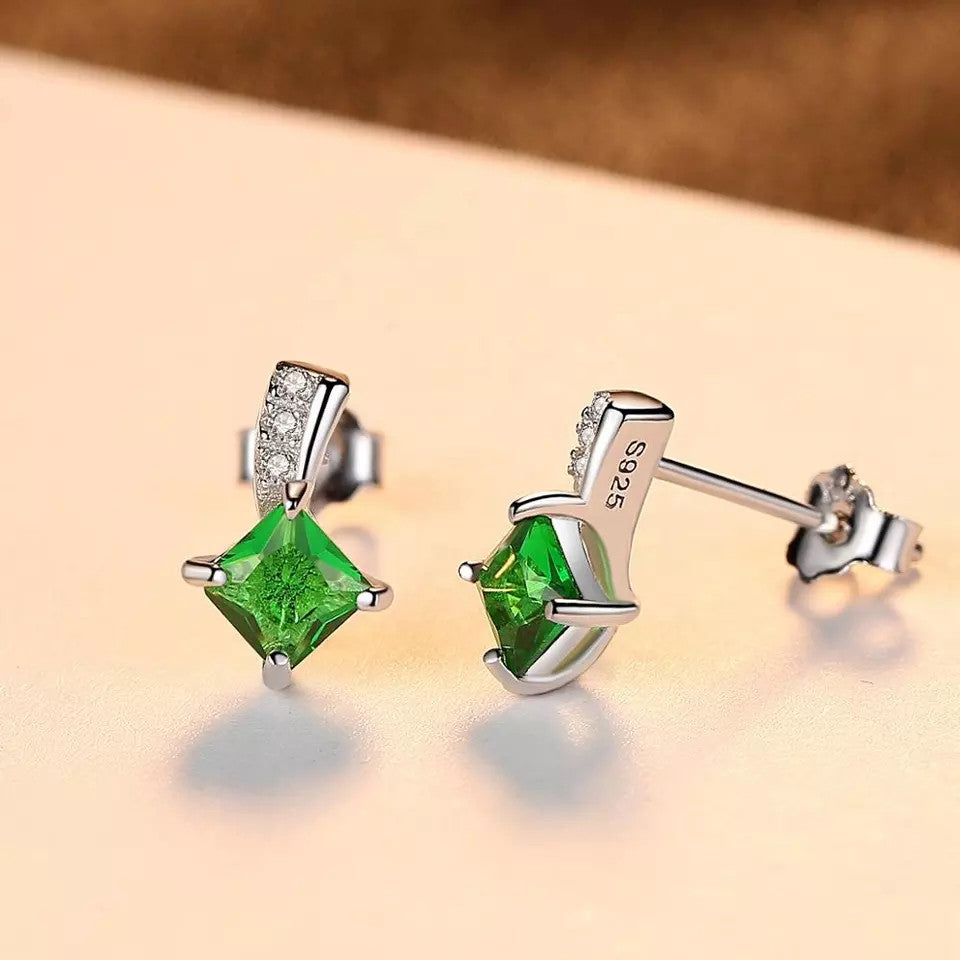 Cercei Argint 925 Green Luxury