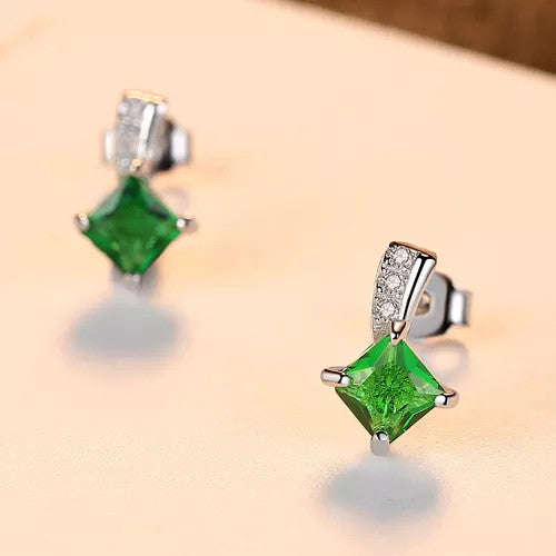 Cercei Argint 925 Green Luxury