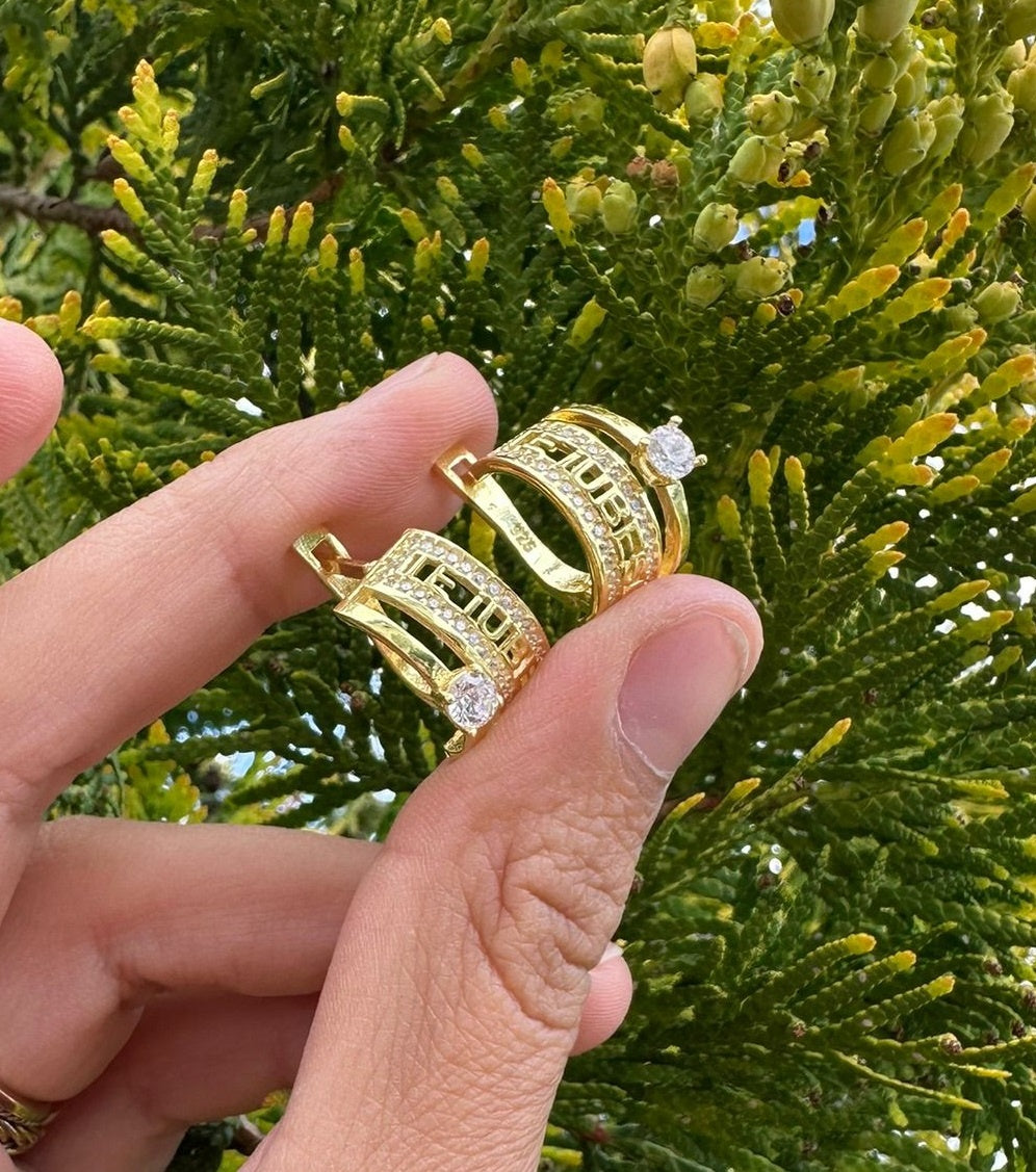 Cercei Argint 925 Te iubesc Aurii 5.25g