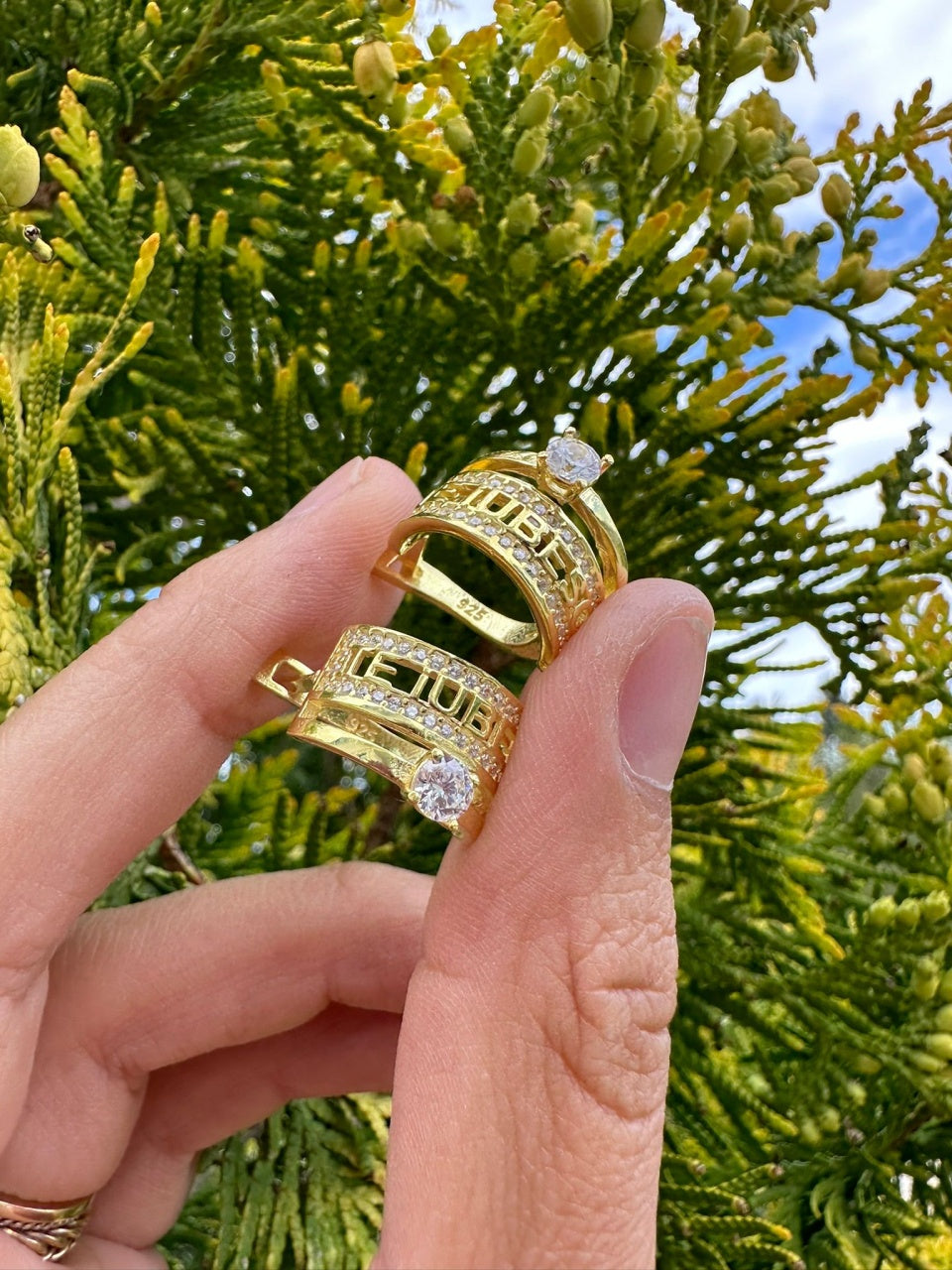 Cercei Argint 925 Te iubesc Aurii 5.25g