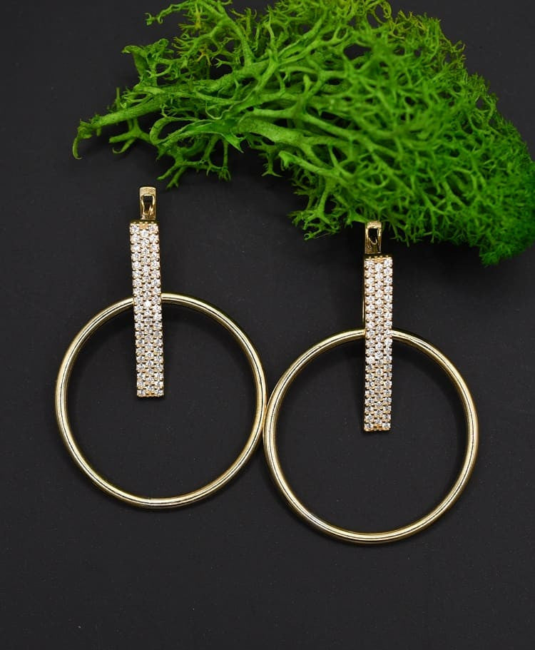 Cercei Din Argint 925 Aurii- Rotunzi - Placati cu aur 14k 7.4g