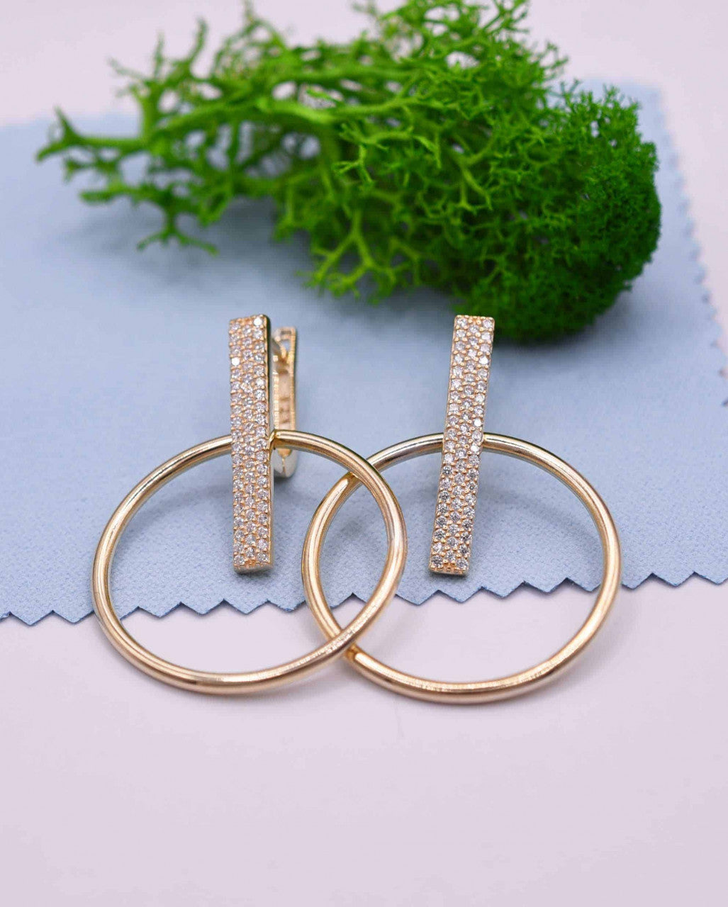Cercei Din Argint 925 Aurii- Rotunzi - Placati cu aur 14k 7.4g