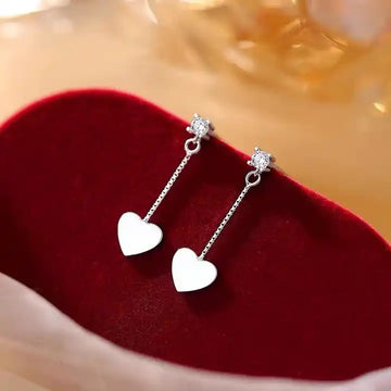 Cercei din argint 925, cu Inimă Romantică, Model finut, Argint 925 1.1g