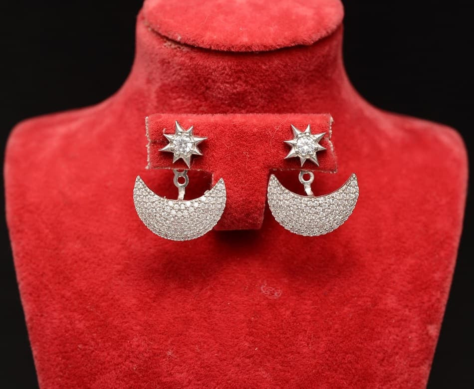 Cercei din argint 925 Moon and Star 4.2g