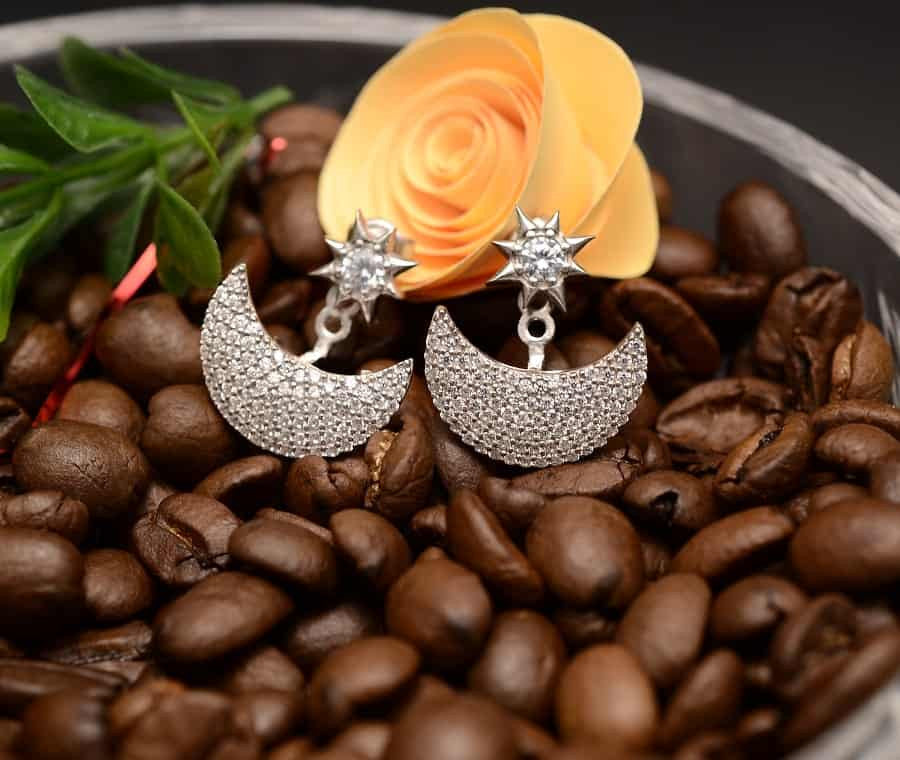 Cercei din argint 925 Moon and Star 4.2g