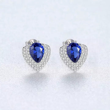 Cercei din argint 925 Safir Albastru 1.7g