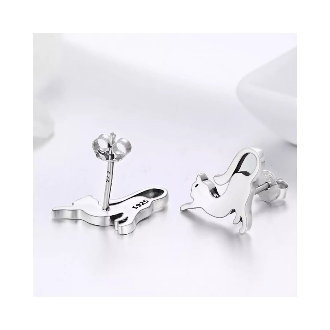 Cercei din argint Adorable Cat, Argint 925, Pentru Femei 2.22g