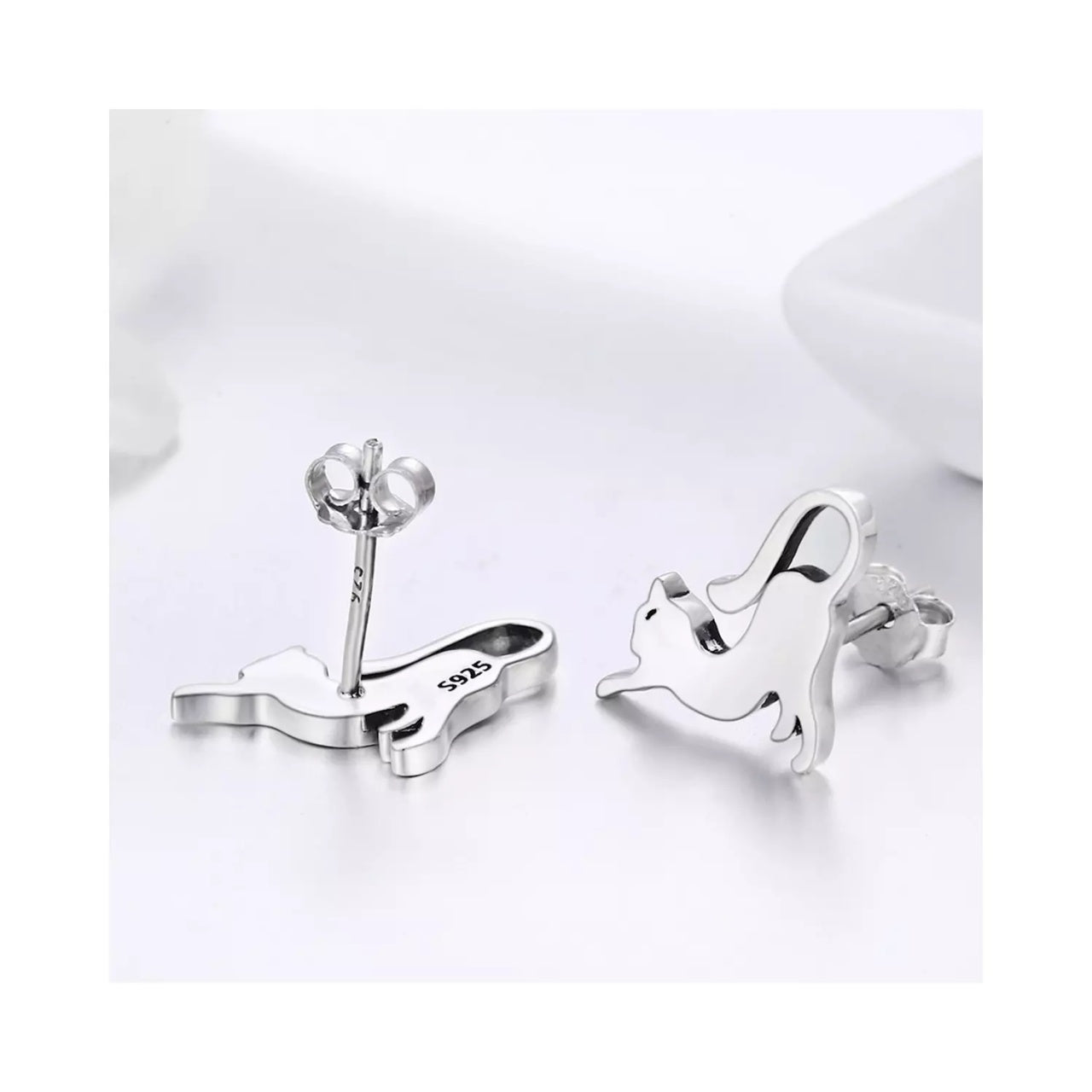 Cercei din argint Adorable Cat, Argint 925, Pentru Femei 2.22g
