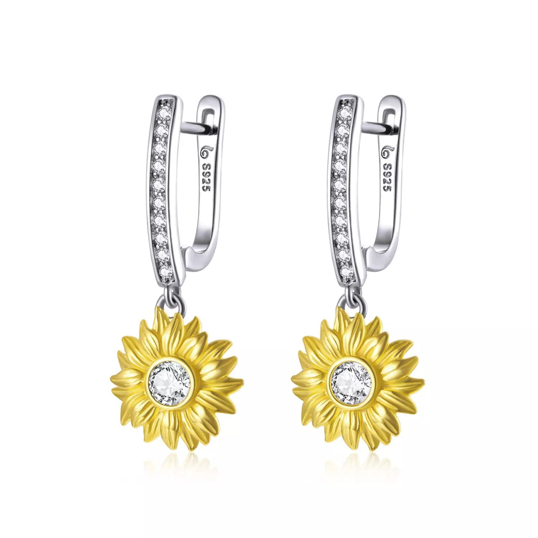 Cercei din argint Amazing Sunflower, Argint 925, Pentru Femei 3.18g