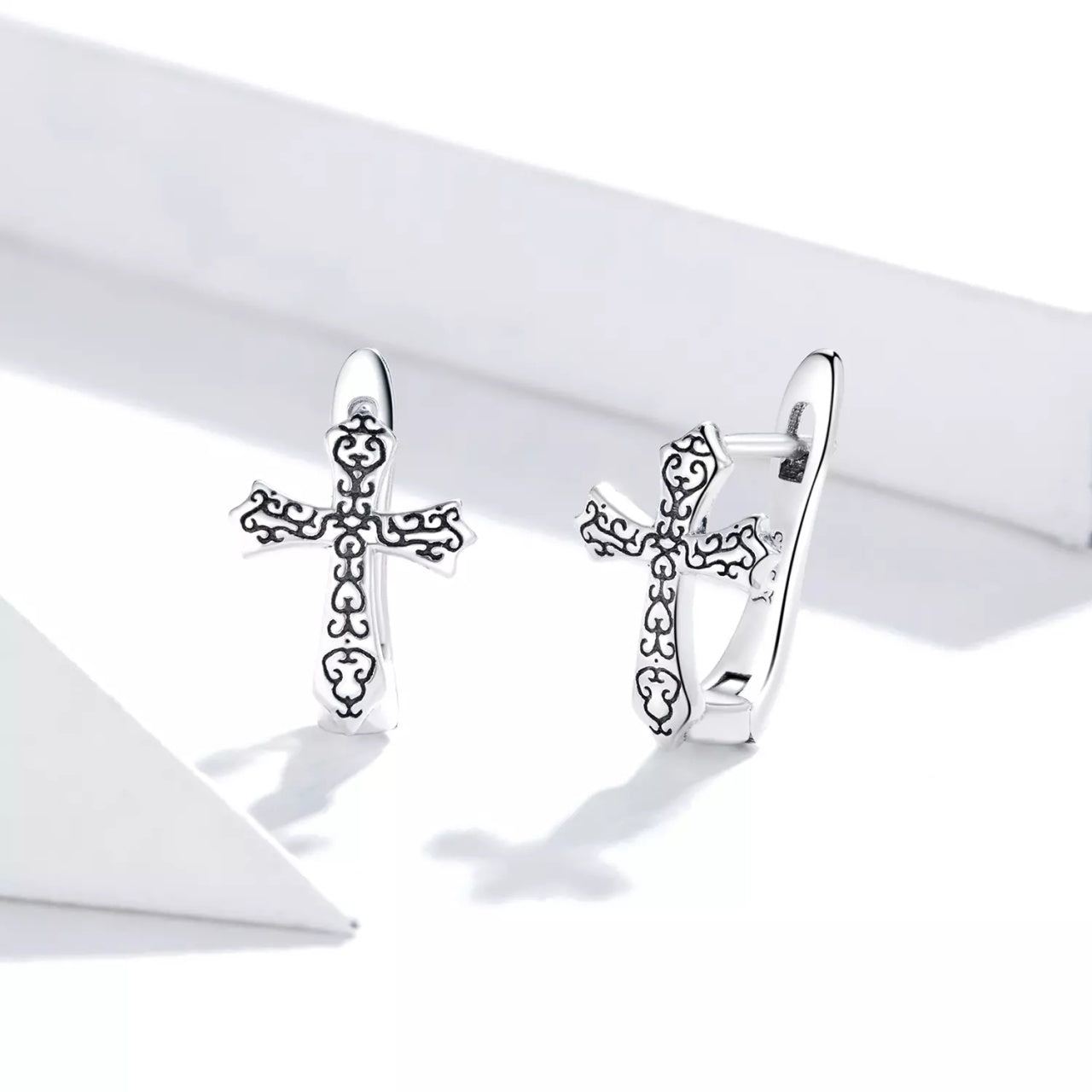 Cercei din argint Ancient Cross, Argint 925, Pentru Femei