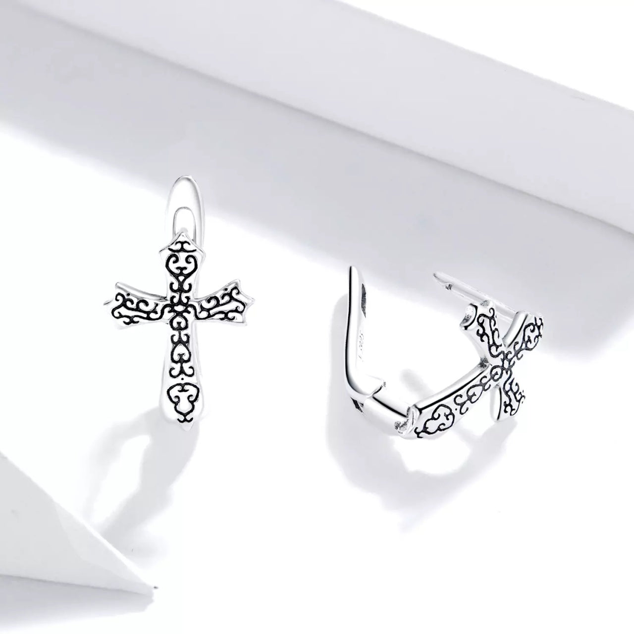 Cercei din argint Ancient Cross, Argint 925, Pentru Femei