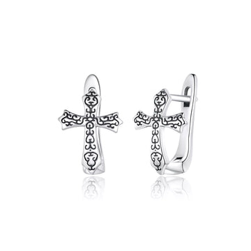Cercei din argint Ancient Cross, Argint 925, Pentru Femei
