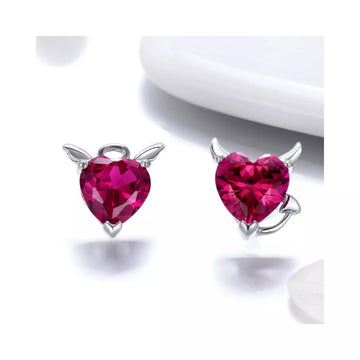 Cercei din argint Angel and Devil, Argint 925, Pentru Femei