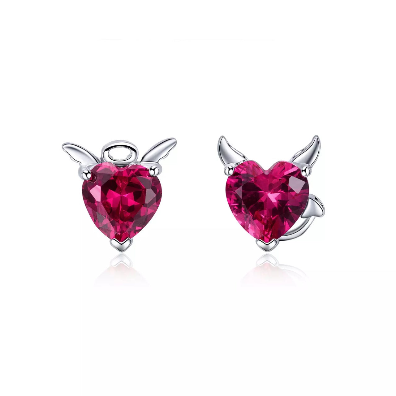 Cercei din argint Angel and Devil, Argint 925, Pentru Femei