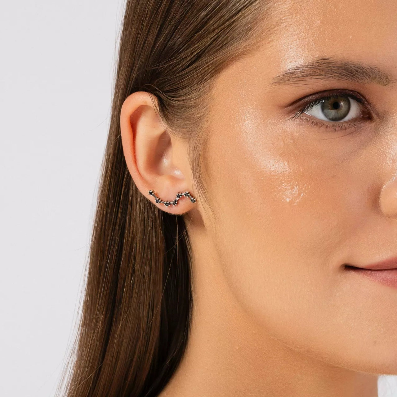 Cercei din argint Asymmetric Stars, Argint 925, Pentru Femei 1.28g