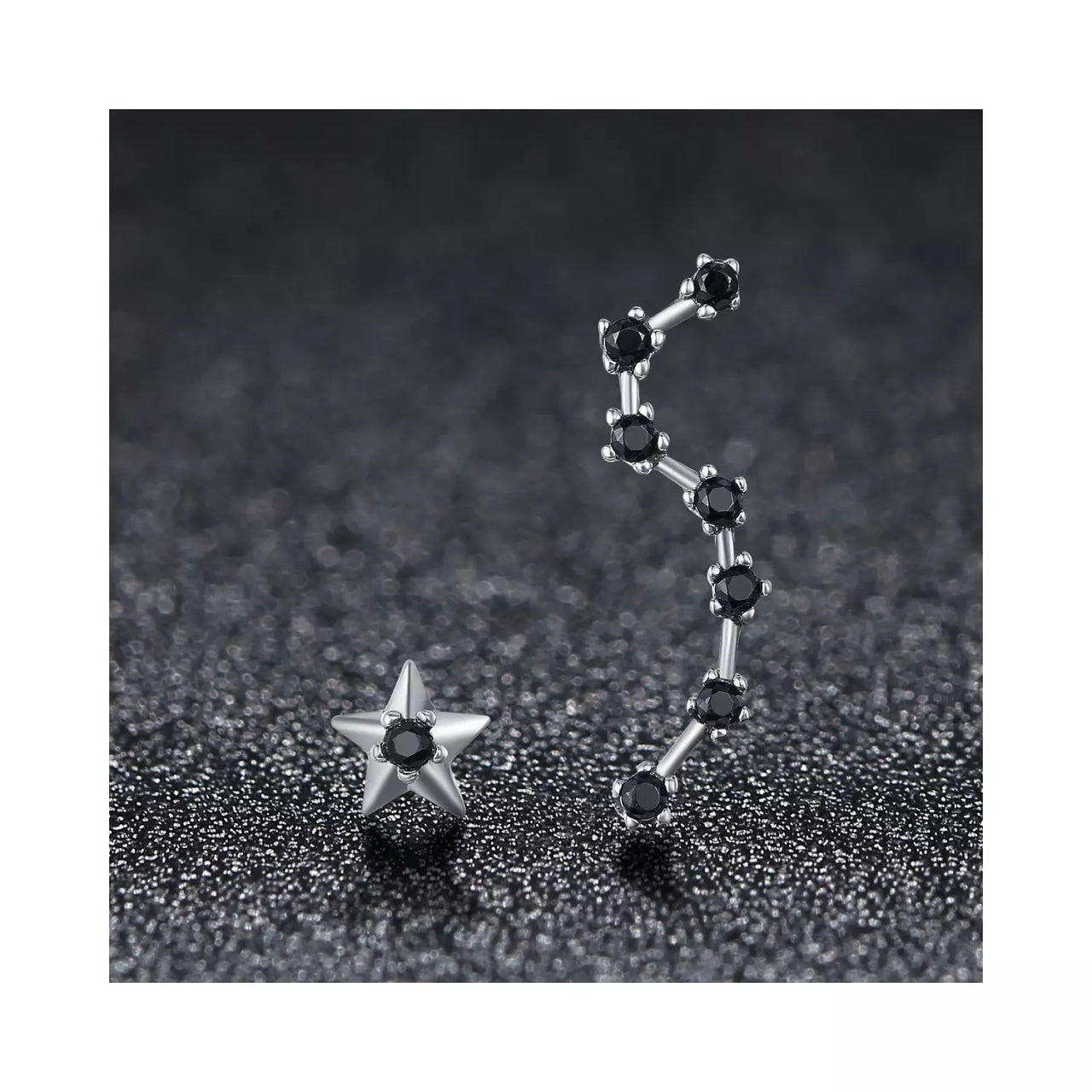 Cercei din argint Asymmetric Stars, Argint 925, Pentru Femei 1.28g