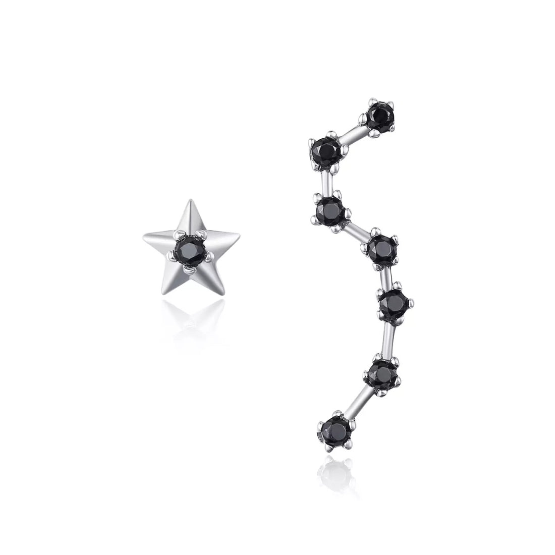 Cercei din argint Asymmetric Stars, Argint 925, Pentru Femei 1.28g