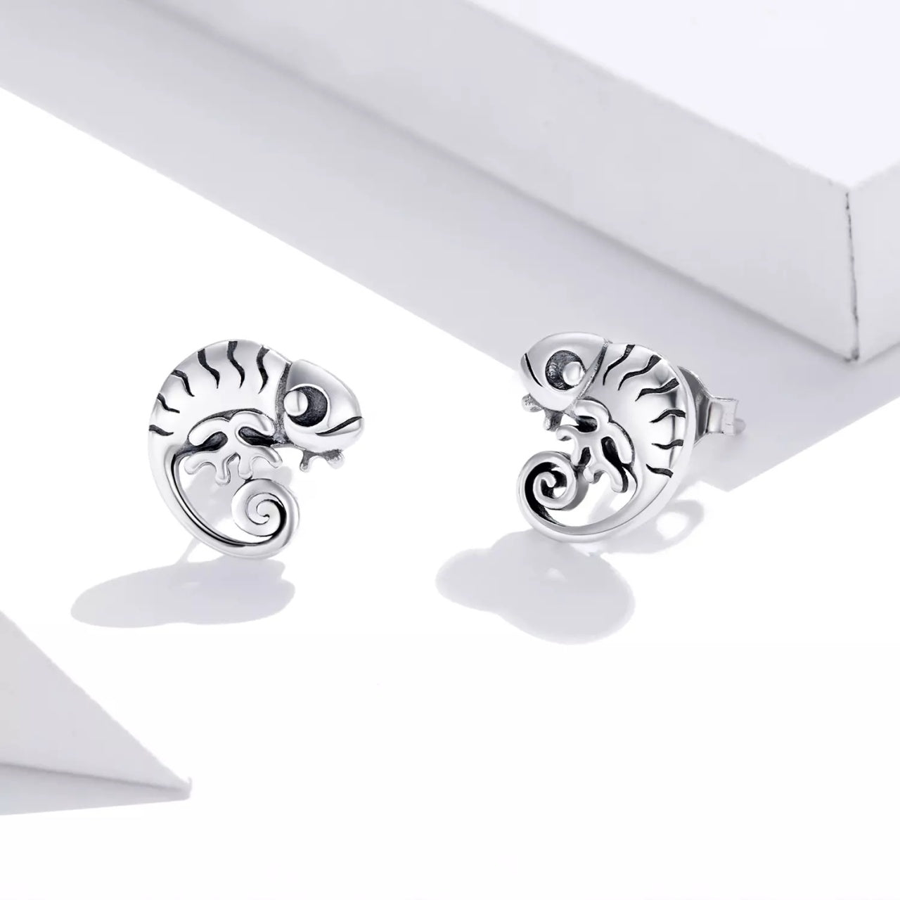 Cercei din argint Baby Cameleon, Argint 925, Pentru Femei