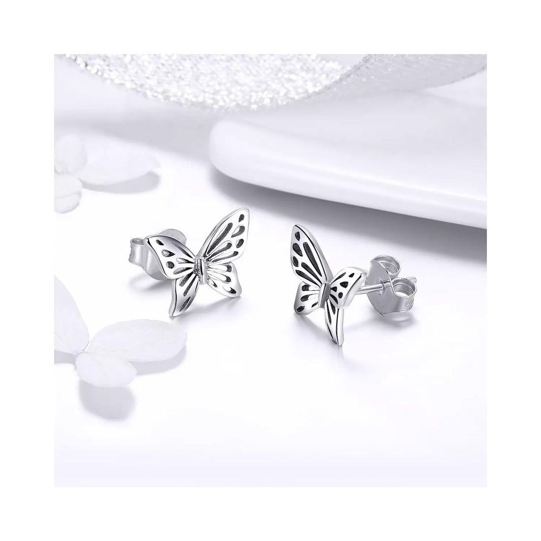 Cercei din argint Beautiful Butterfly, Argint 925, Pentru Femei