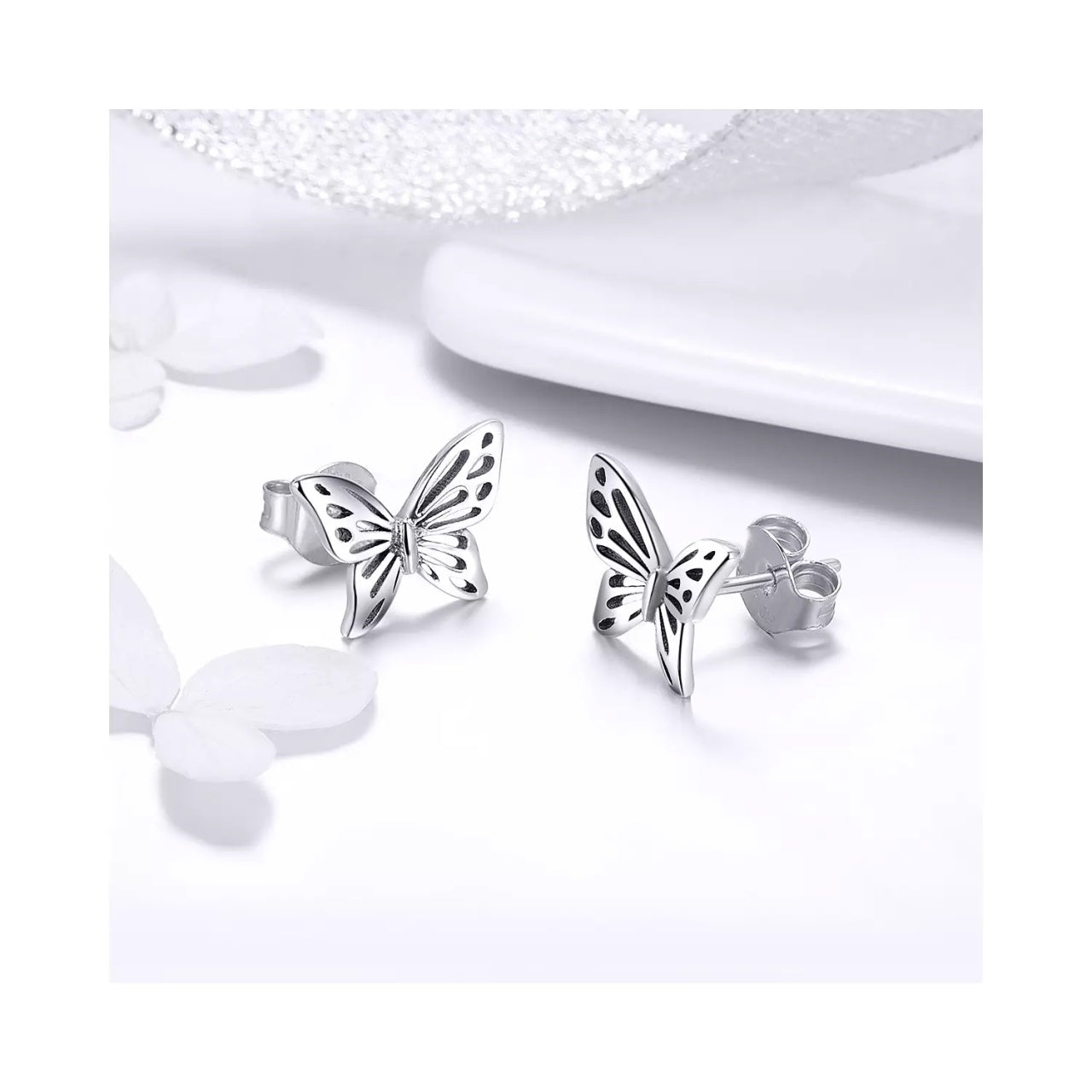 Cercei din argint Beautiful Butterfly, Argint 925, Pentru Femei