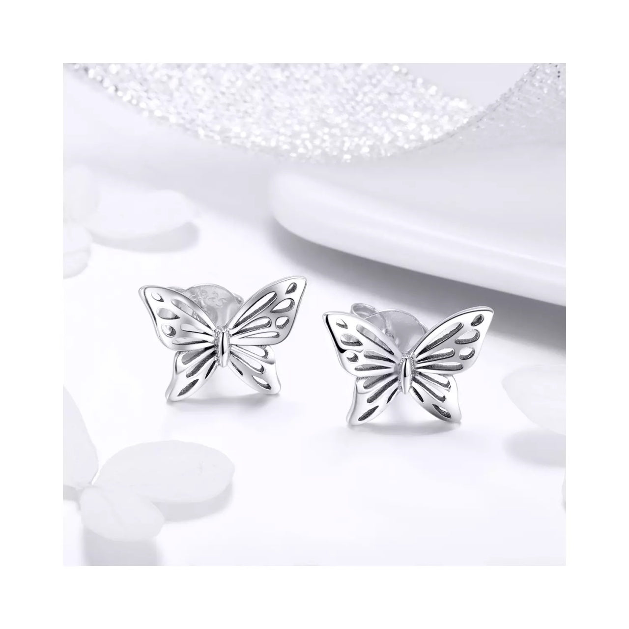 Cercei din argint Beautiful Butterfly, Argint 925, Pentru Femei