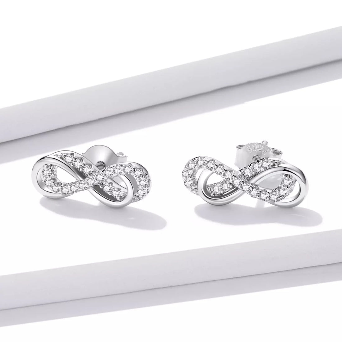 Cercei din argint Beautiful Infinite Double Earrings, Argint 925, Pentru Femei