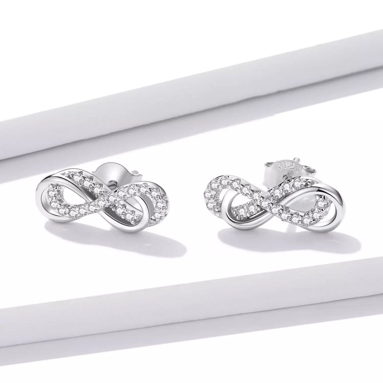 Cercei din argint Beautiful Infinite Double Earrings, Argint 925, Pentru Femei