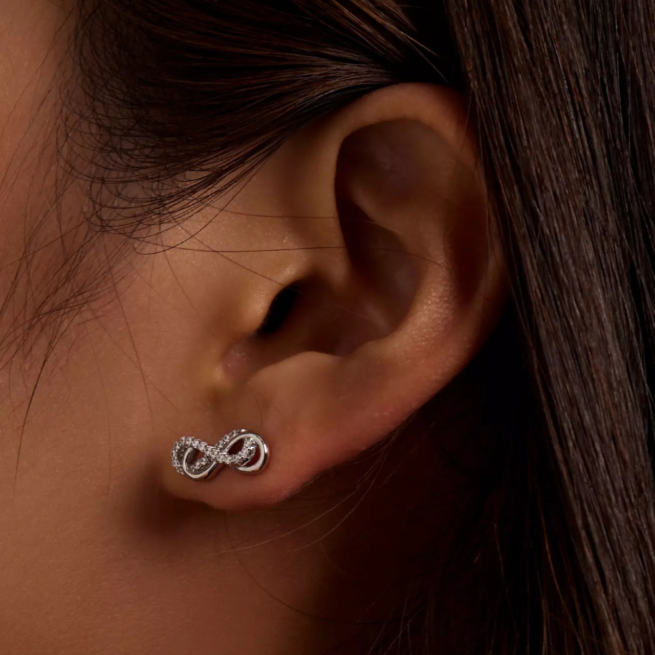 Cercei din argint Beautiful Infinite Double Earrings, Argint 925, Pentru Femei