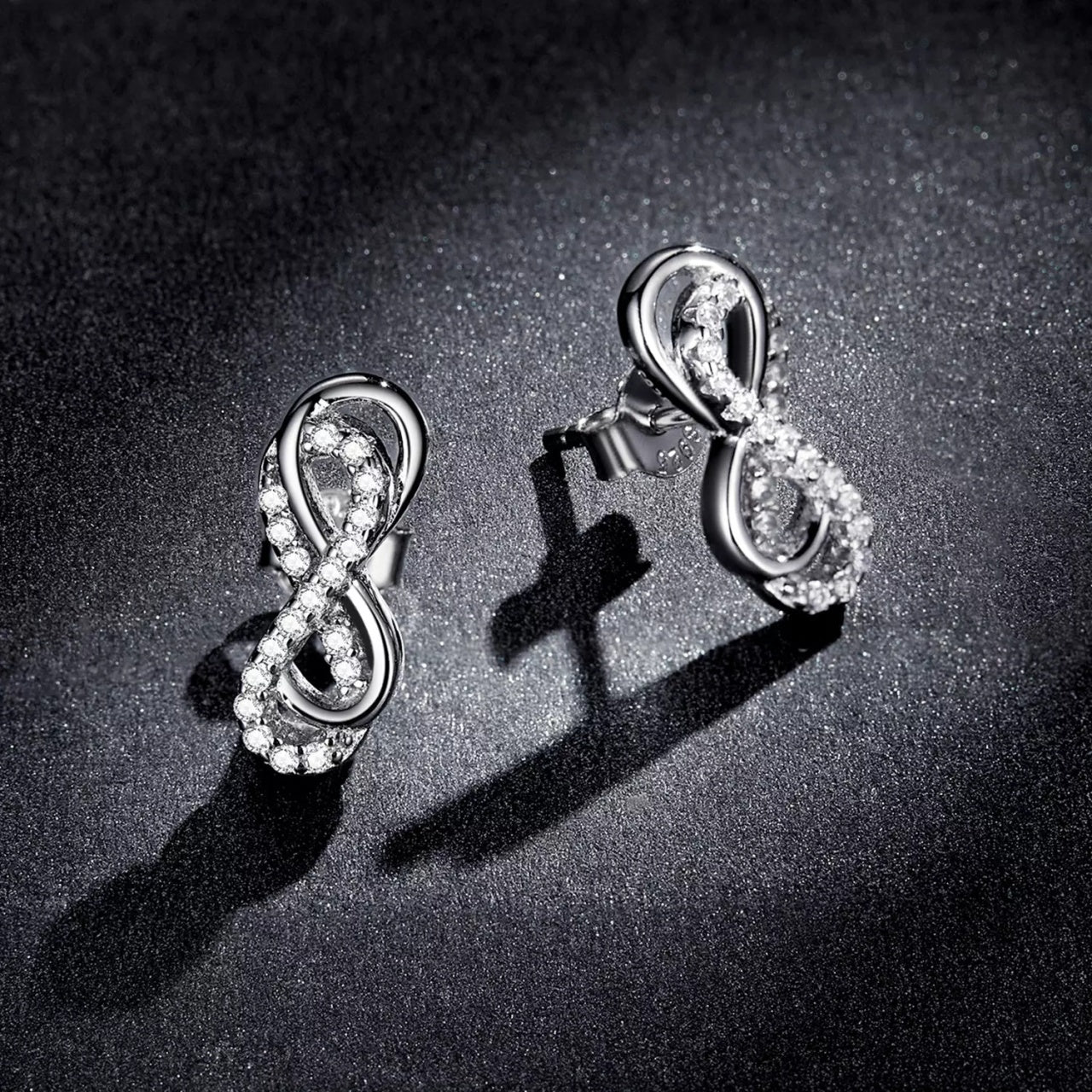Cercei din argint Beautiful Infinite Double Earrings, Argint 925, Pentru Femei