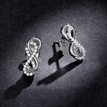 Cercei din argint Beautiful Infinite Double Earrings, Argint 925, Pentru Femei