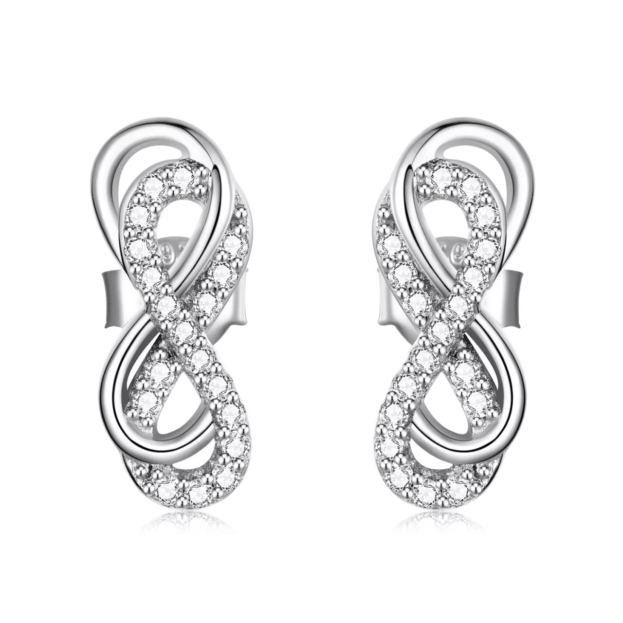 Cercei din argint Beautiful Infinite Double Earrings, Argint 925, Pentru Femei