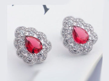 Cercei din Argint 925 Beautiful Red Heart 6g