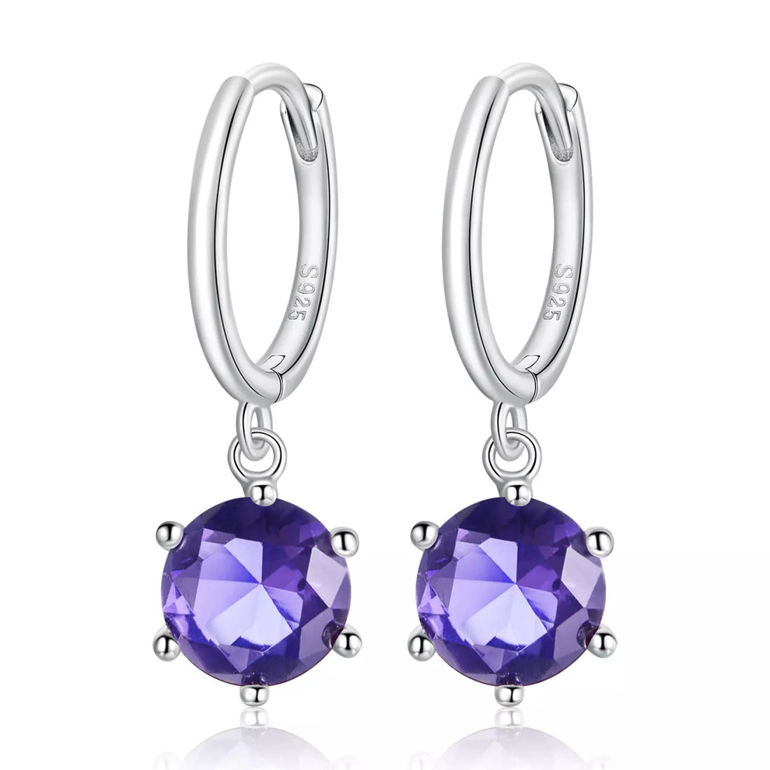 Cercei din argint Beautiful Violet Crystal, Argint 925, Pentru Femei