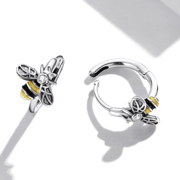 Cercei din argint Bee Buckles, Argint 925, Pentru Femei