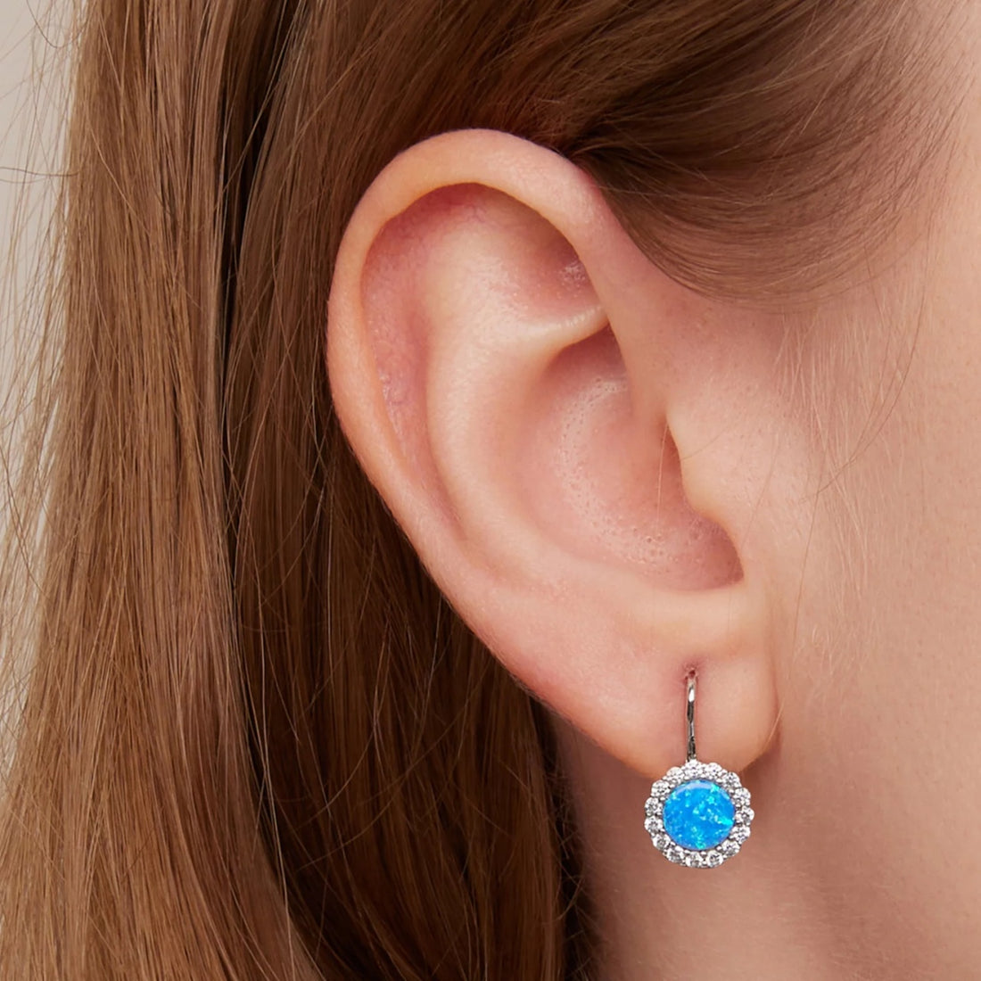 Cercei din argint Big Blue Droplets, Argint 925, Pentru Femei