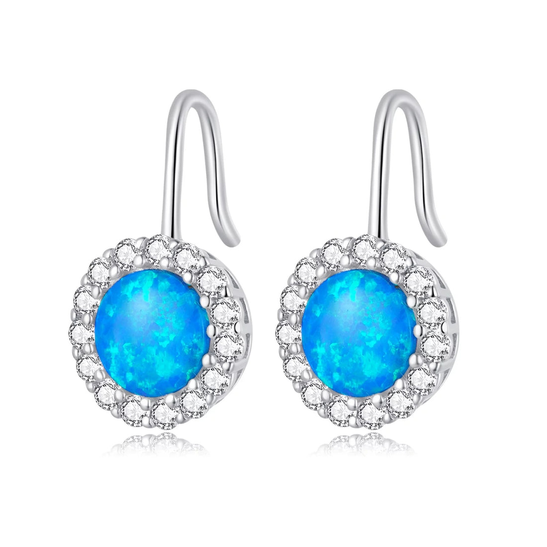 Cercei din argint Big Blue Droplets, Argint 925, Pentru Femei