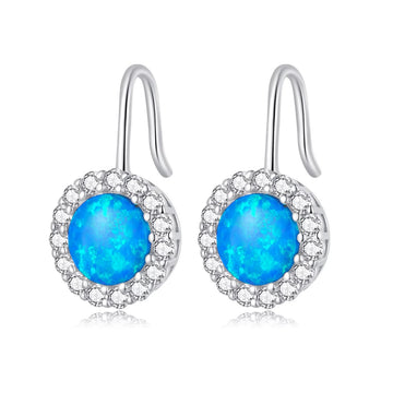 Cercei din argint Big Blue Droplets, Argint 925, Pentru Femei