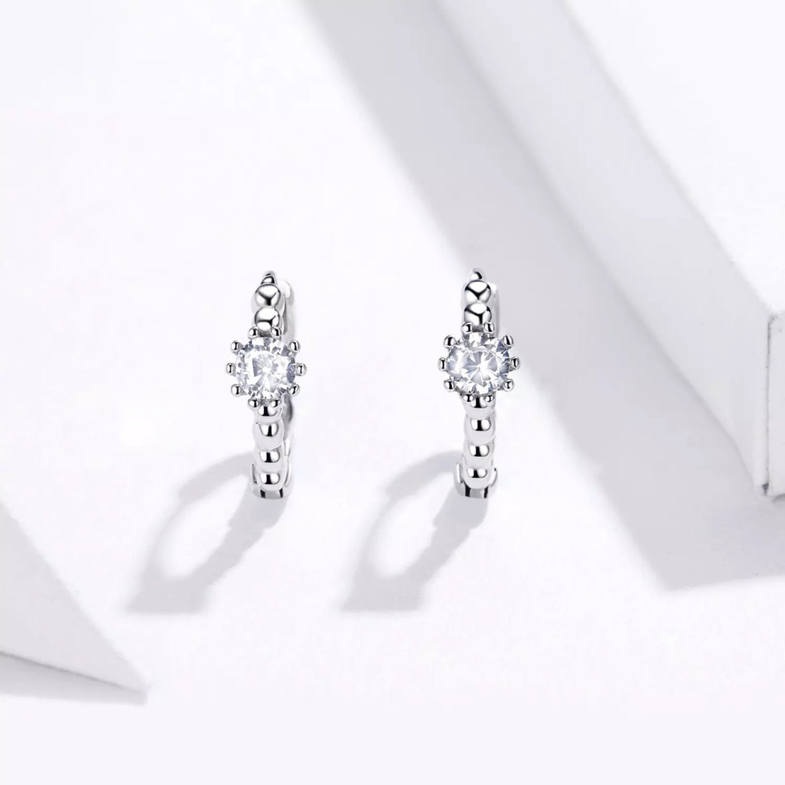 Cercei din argint Big Crystal Hoops, Argint 925, Pentru Femei