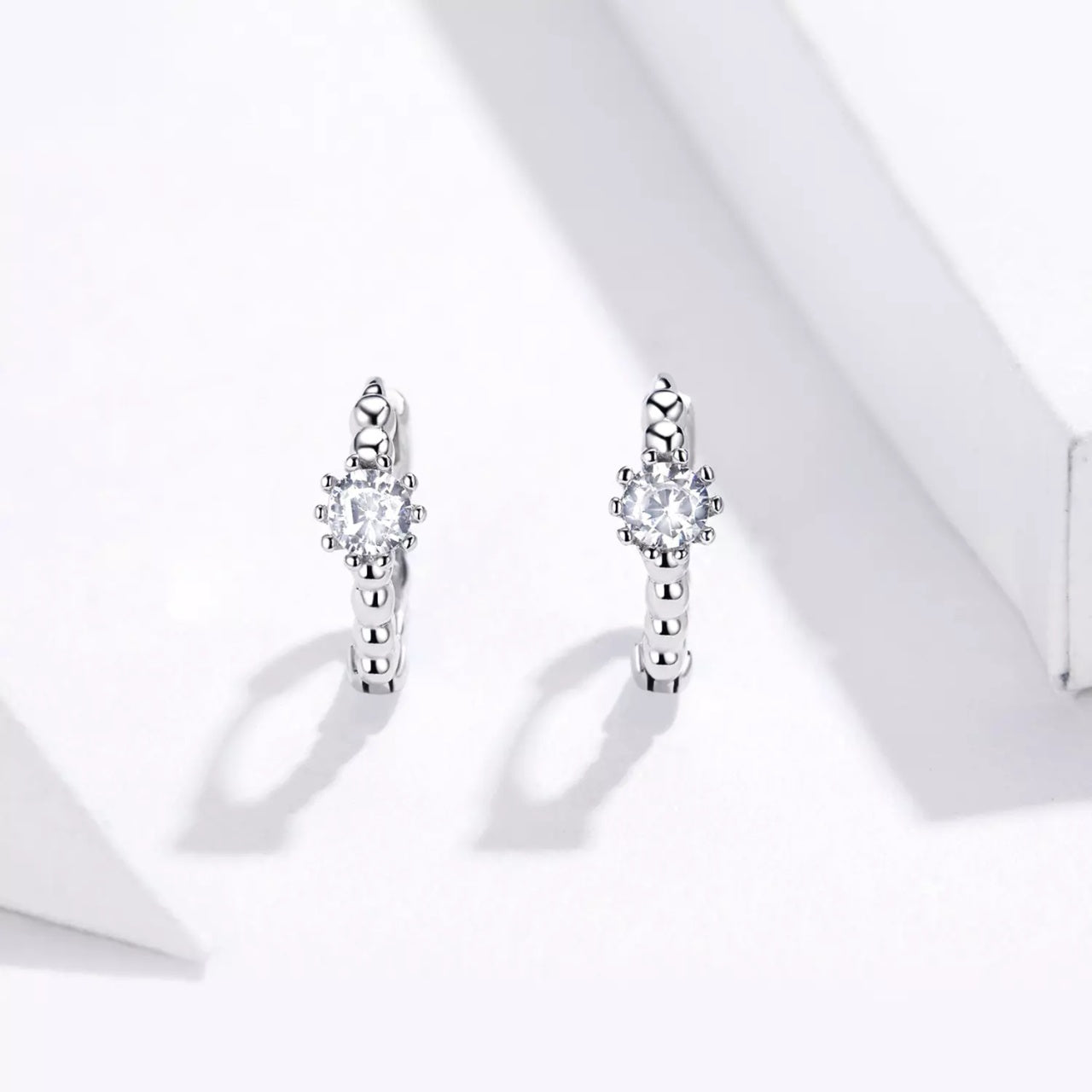 Cercei din argint Big Crystal Hoops, Argint 925, Pentru Femei