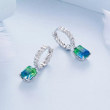 Cercei din argint Big Duo Crystal, Argint 925, Pentru Femei