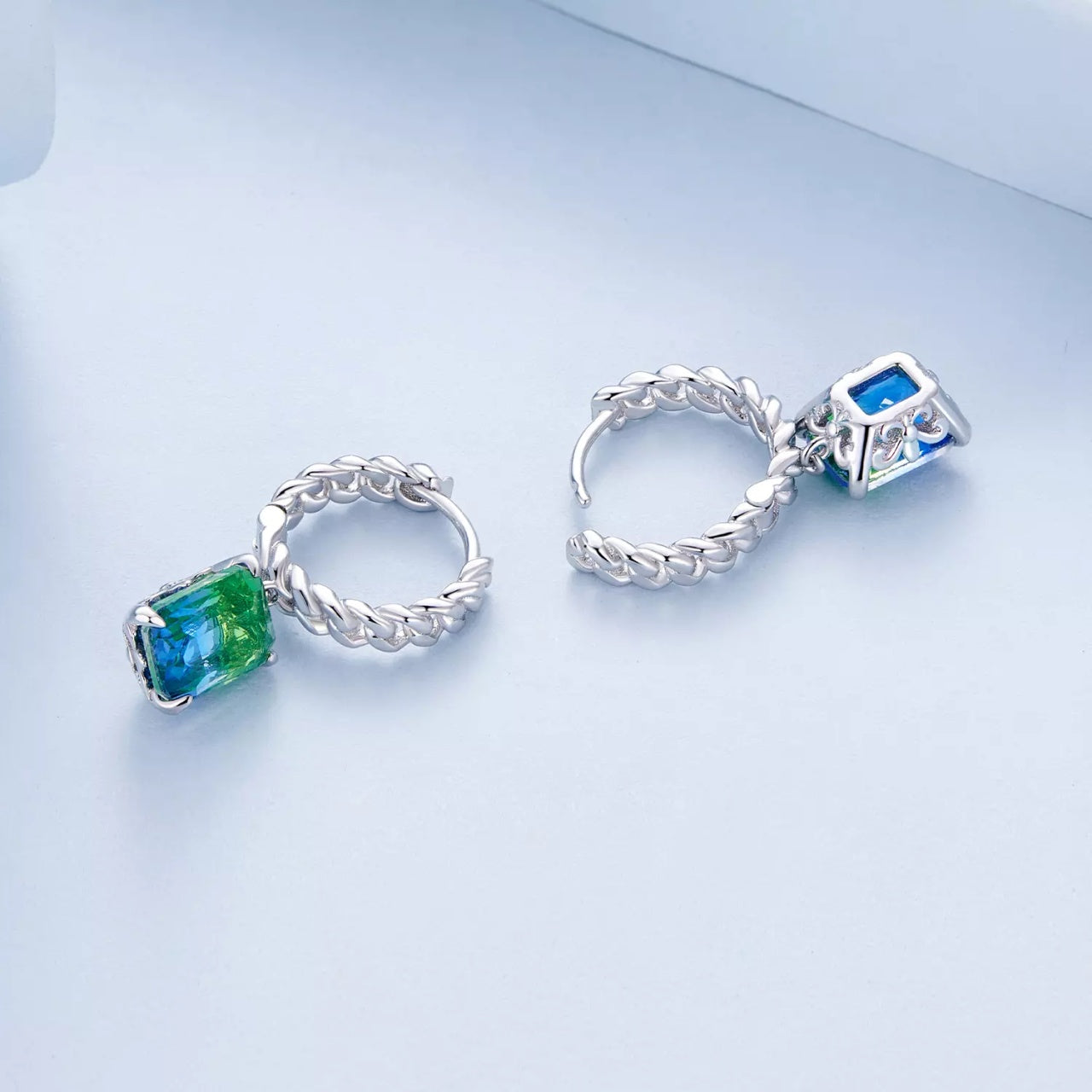 Cercei din argint Big Duo Crystal, Argint 925, Pentru Femei