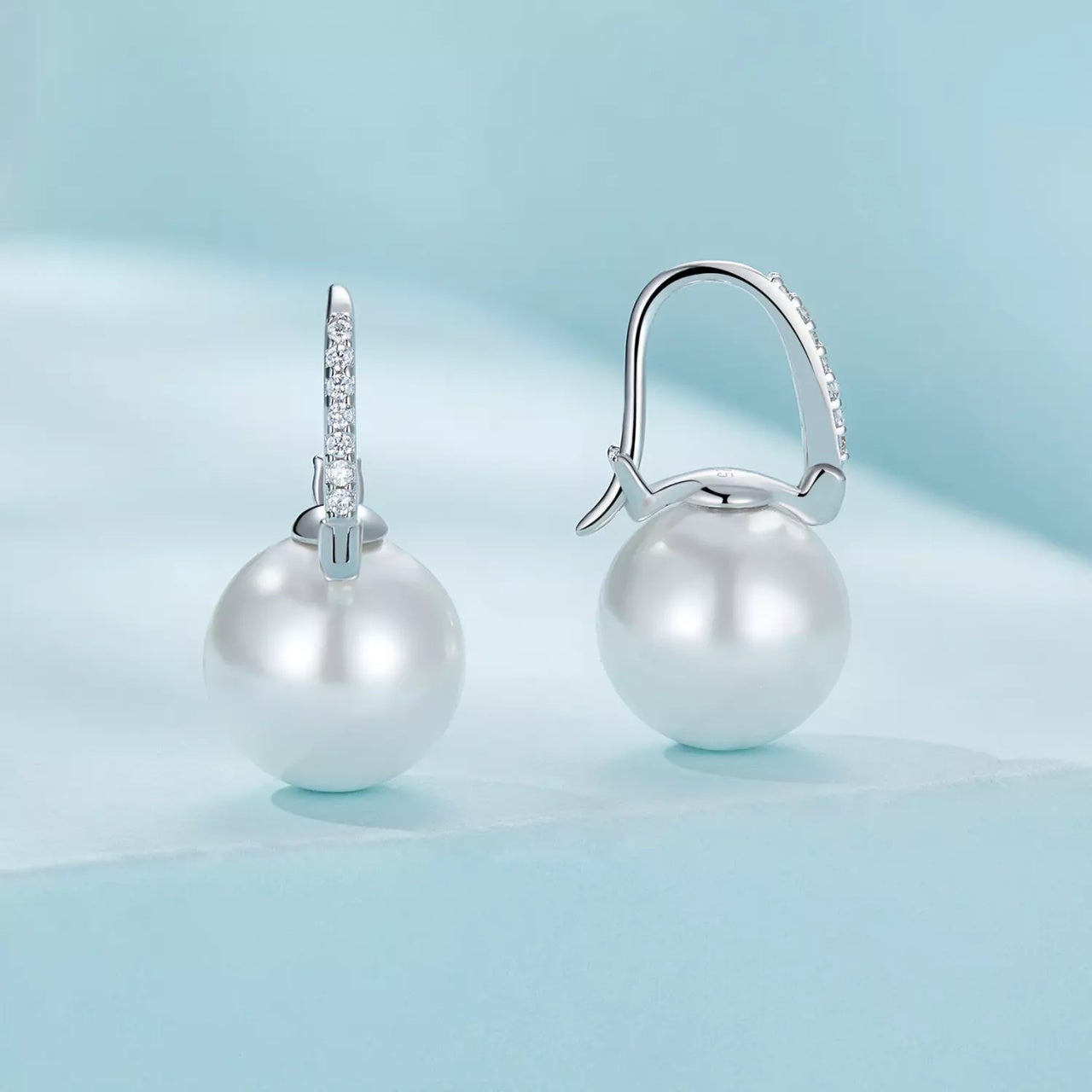 Cercei din argint Big Elegant Pearl, Argint 925, Pentru Femei