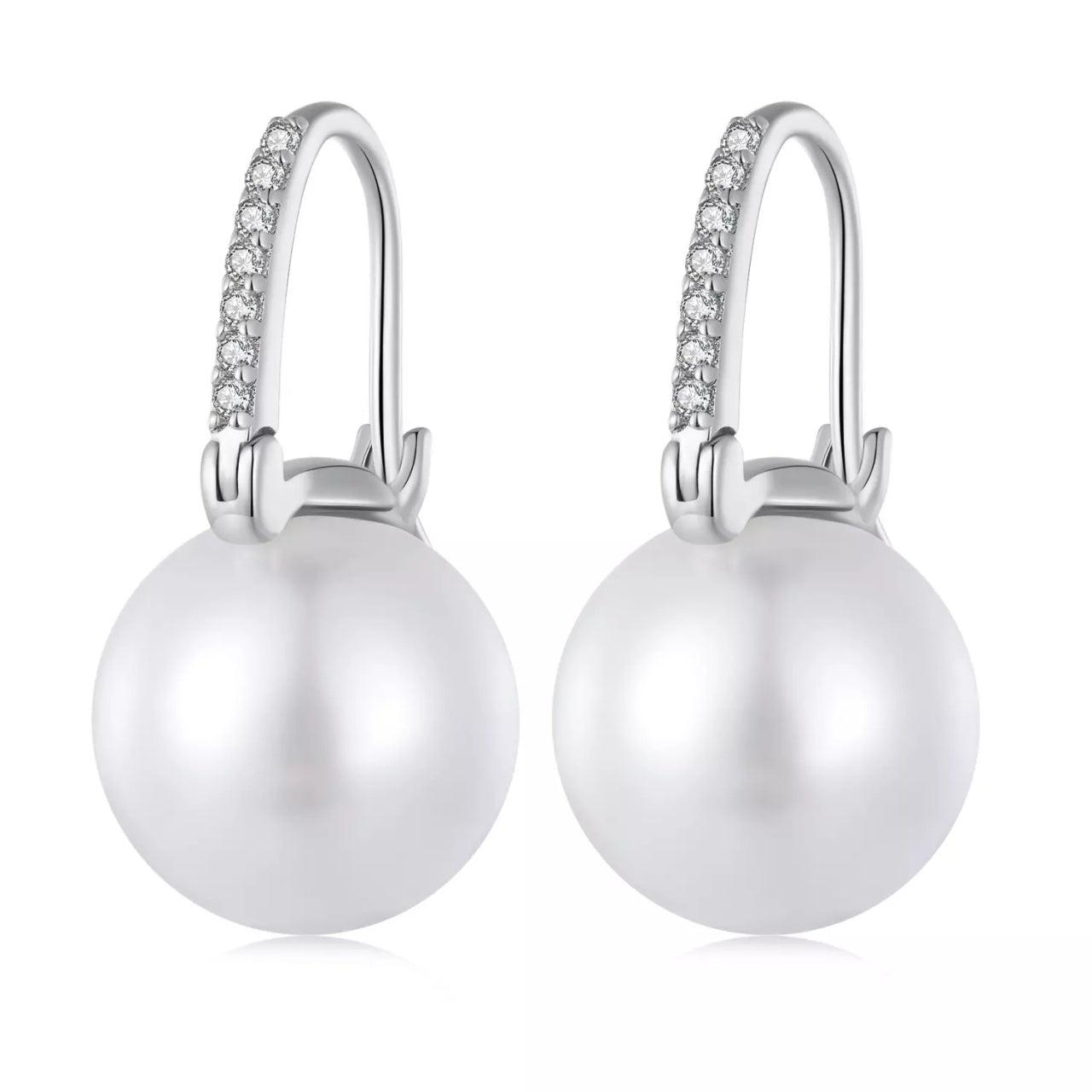 Cercei din argint Big Elegant Pearl, Argint 925, Pentru Femei