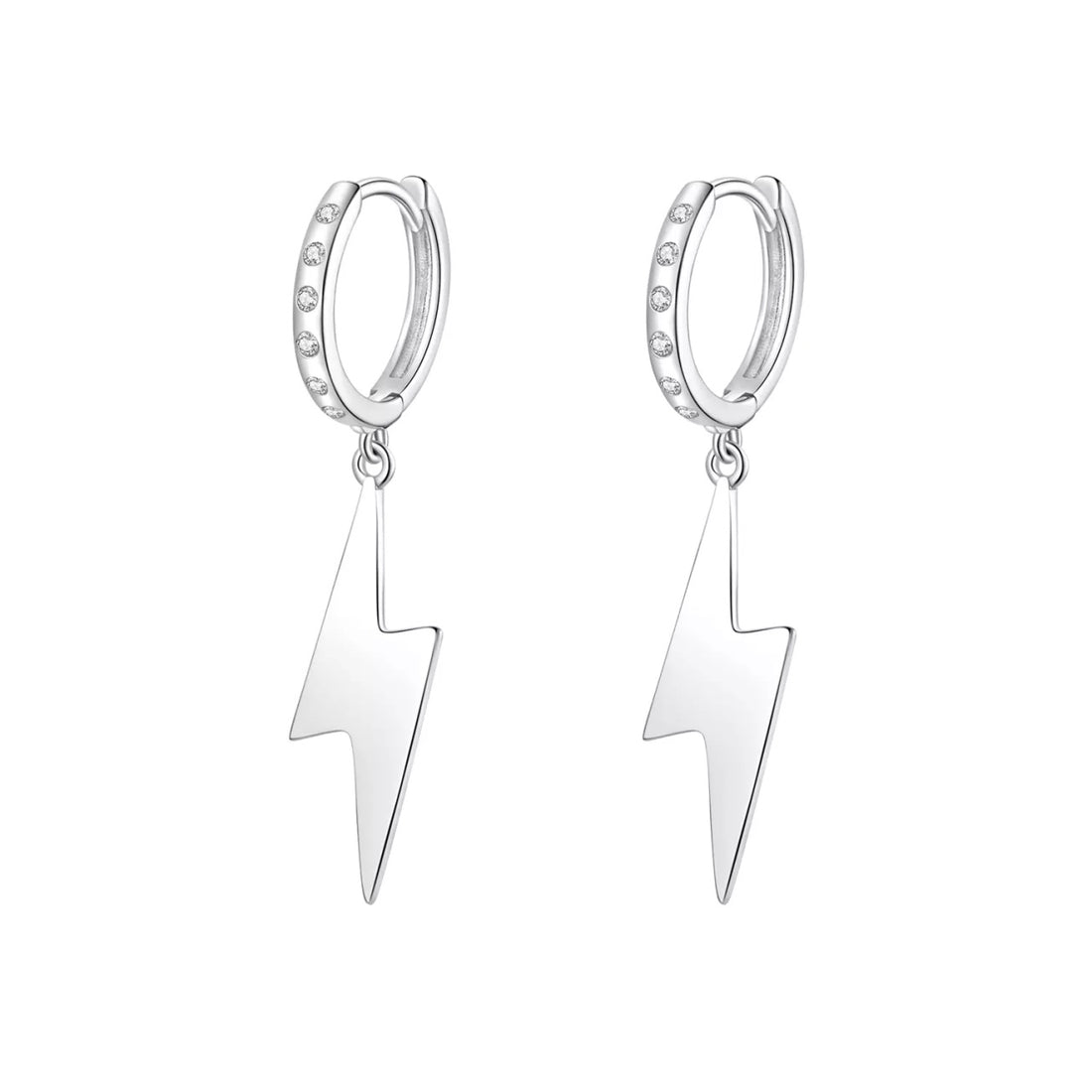 Cercei din argint Big Lightning Hoops, Argint 925, Pentru Femei