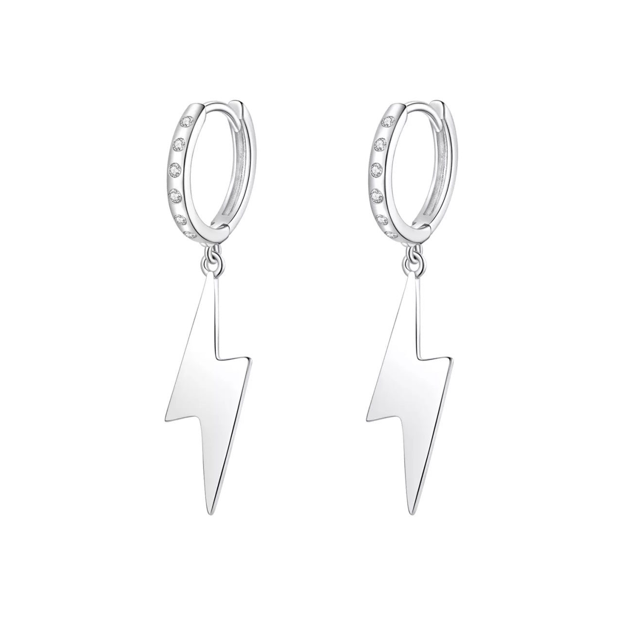 Cercei din argint Big Lightning Hoops, Argint 925, Pentru Femei