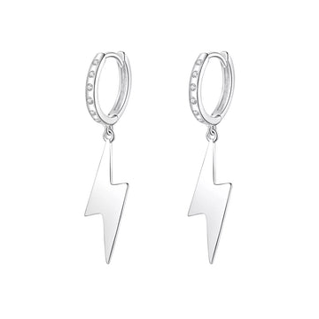 Cercei din argint Big Lightning Hoops, Argint 925, Pentru Femei