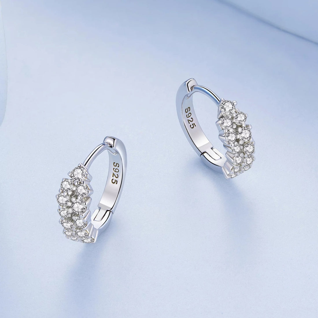 Cercei din argint Big Shiny Crystal, Argint 925, Pentru Femei 1.89g