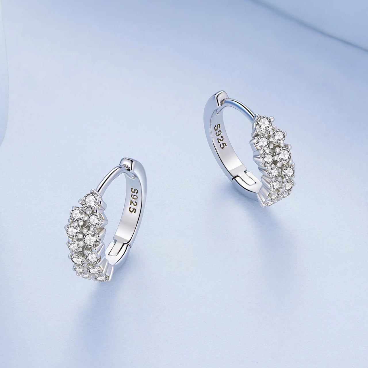 Cercei din argint Big Shiny Crystal, Argint 925, Pentru Femei 1.89g