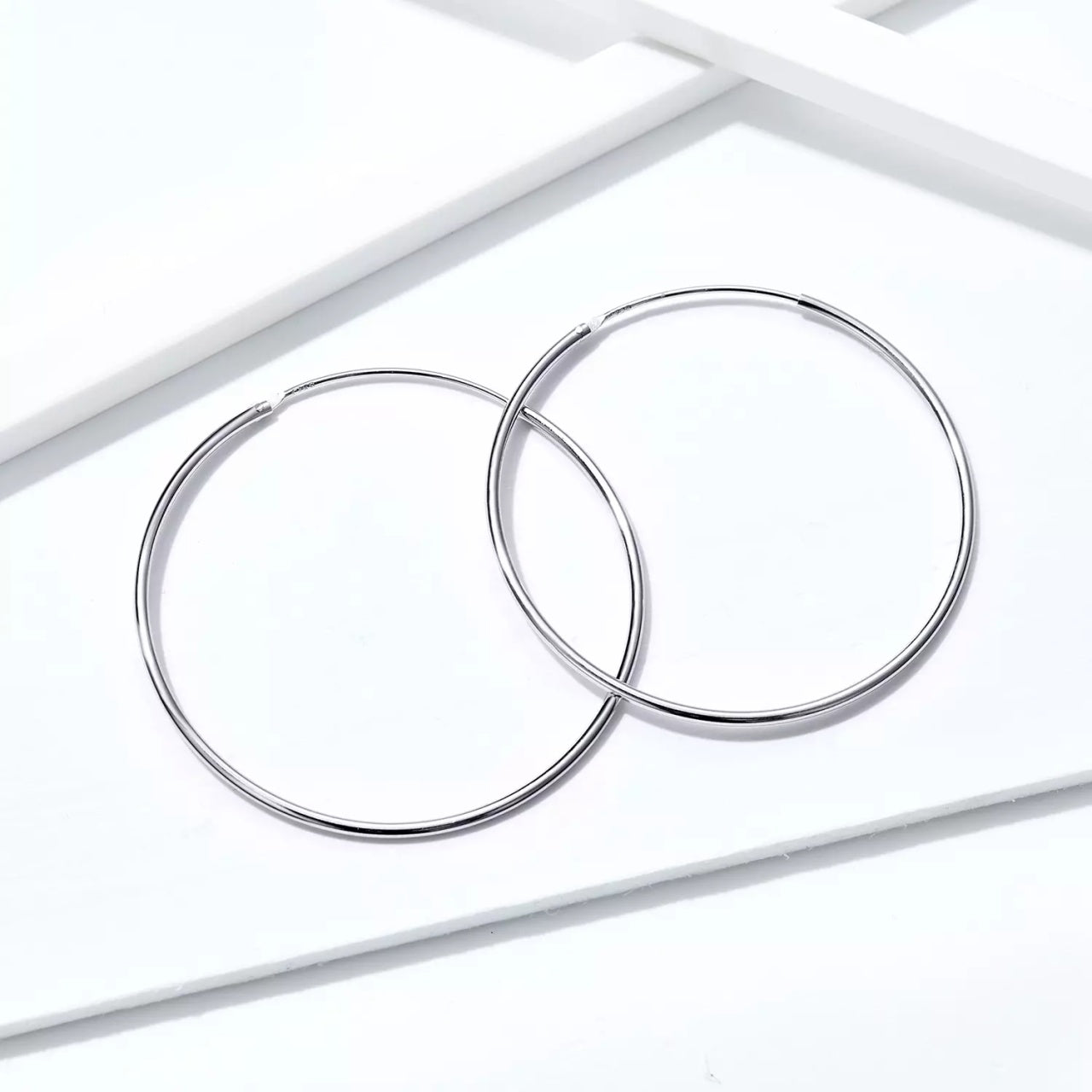 Cercei din argint Big Silver Hoops, Argint 925, Pentru Femei 1.70g